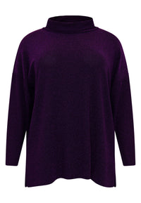 Pullover turtle neck LUREX - purple - #3