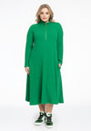 Pullover-dress zipped collar RIB - green