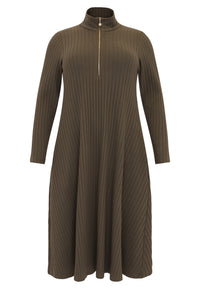 Pullover-dress zipped collar RIB - light green - #1