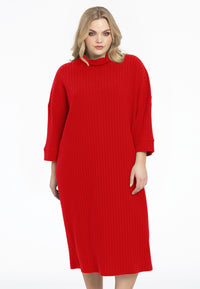 Pullover-dress RIB - red - #1