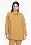 Pullover high neck DIAGONAL - light brown - #1