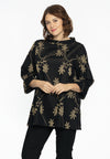 Tuniek met opstaande kraag LUREX FLOWER - black