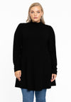 Tunic wide bottom puff sleeve DIAGONAL - black