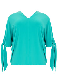 Blouse V-neck bows DOLCE - turquoise - #4
