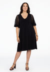 Dress V-neck LACE - black - #2