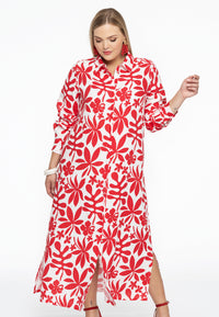 Dress buttons long ANNA - red - #1