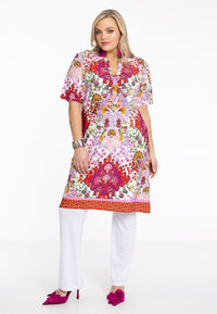 Tunic Grandad collar ROCCO - red - #1
