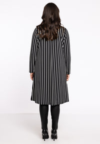 Vest lang geplooid STRIPES - black - #3