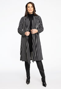 Vest lang geplooid STRIPES - black - #1