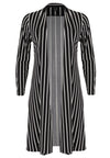Vest lang geplooid STRIPES - black - #4