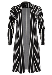 Vest lang geplooid STRIPES - black - #4