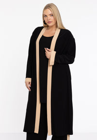 Cardigan Long Contrast Lines DOLCE - black - #2