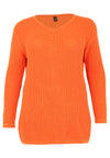 Pullover v-neck knit eco - Orange