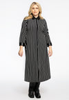 Blouse Dress Croco Collar STRIPES - black