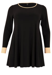 Tunic Wide Bottom Contrast Lines DOLCE - black - #4