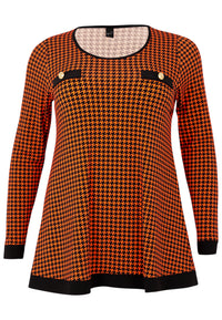 Tunic flare fake pockets KARINA - orange - #4