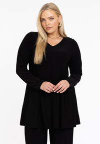 Tunic V-neck pleat DOLCE - black - #1