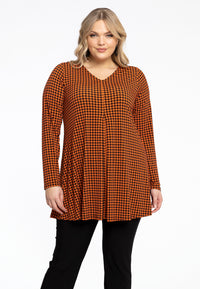 Tunic V-neck pleat KARINA - orange - #2