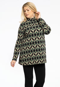 Tunic flare high collar JADE - black - #2