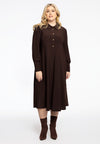 Dress long frilled bottom DOLCE - brown