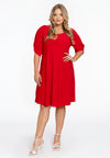 Dress puff sleeve DOLCE - red