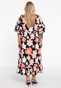 Dress buttoned HIBISCUS - black - #3