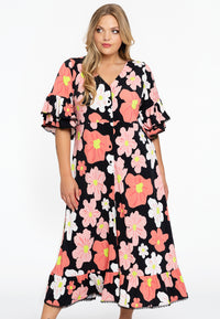 Dress buttoned HIBISCUS - black - #2