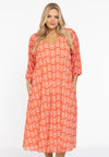 Dress plisse SWIRL - red