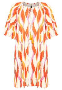 Dress gathered neckline AURELI - orange - #4