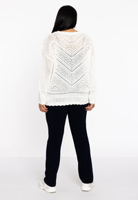 Pullover ajour KNIT - ecru - #3
