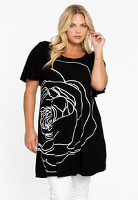 Tunic wide bottom FIORE - black - #1