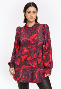 A-line blouse GLORIA - red - #1