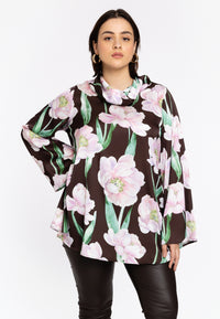 Satin tunic FIORITO - brown - #1