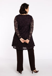Tunic wide bottom LACE - brown - #2