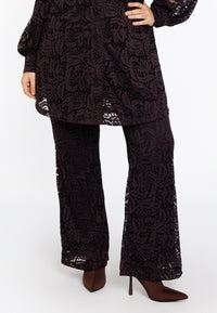 Trousers bootcut LACE - brown - #2