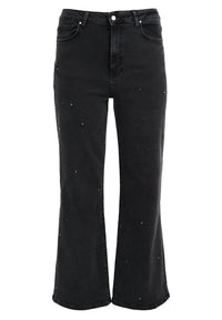 Jeans wide leg 5-pockets studs - black - #5