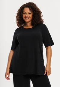 Tunic flare short sleeve LOUNGE - black - #1