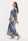 Maxi dress flare sleeve RIPPLES - blue - #4