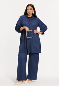Blouse PINSTRIPE - blue - #1