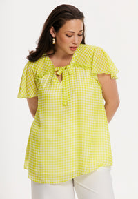 Tunic frills VICHY - yellow - #5