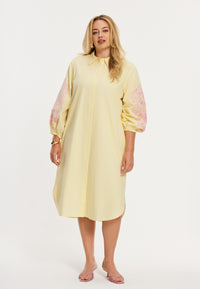Shirt-dress FLOWER STRIPE - yellow - #2