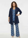 Cardigan pleated 3/4 sleeve UNI DOLCE - blue