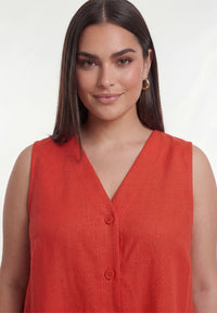 Top LINEN - light red - #3
