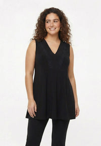 Singlet flare lace insert UNI DOLCE - black - #1