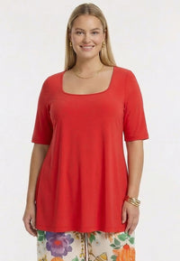 Top flared UNI DOLCE - light red - #1