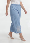 Trousers loose 7/8 SWEET FLORA - light blue