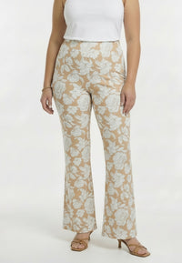 Trousers bootleg FLOWER STAMP - light brown - #2