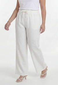 Trousers loose LINEN - white - #2