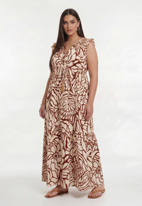 Dress maxi BLOOMPOPPY - dark red - #1