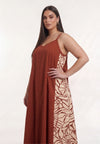 Dress swing maxi BRICK - dark red